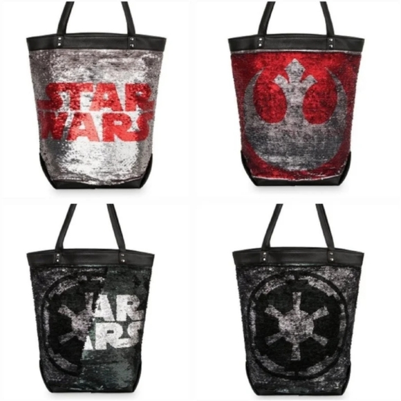 Disney Handbags - Disney Star Wars Tote Bag - Star Wars Logo Sequin Park Tote NWT